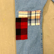 F- HOM Plaid & Pocket Bandana Levi's 501 Reworked Custom Jeans