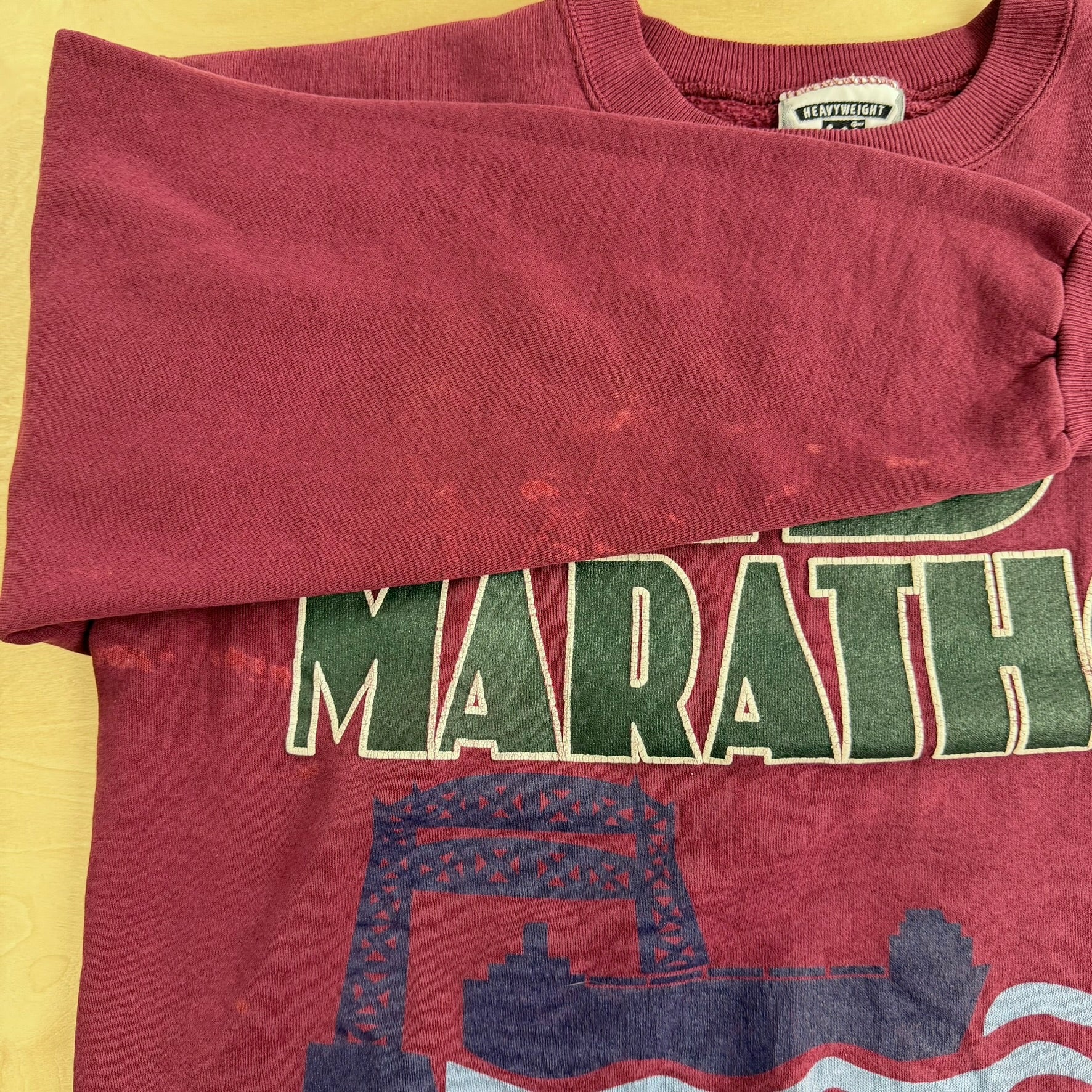 Vintage 90s Lee Made In USA Duluth MN Grandma's Marathon Jumbo Print Text & Graphic Crewneck - L