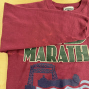 Vintage 90s Lee Made In USA Duluth MN Grandma's Marathon Jumbo Print Text & Graphic Crewneck - L