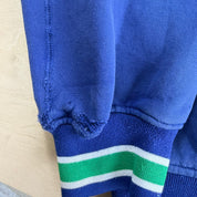 Vintage Vancouver Canucks NHL Blue Embroidered Text Zip Up Sweatshirt Track Jacket - L