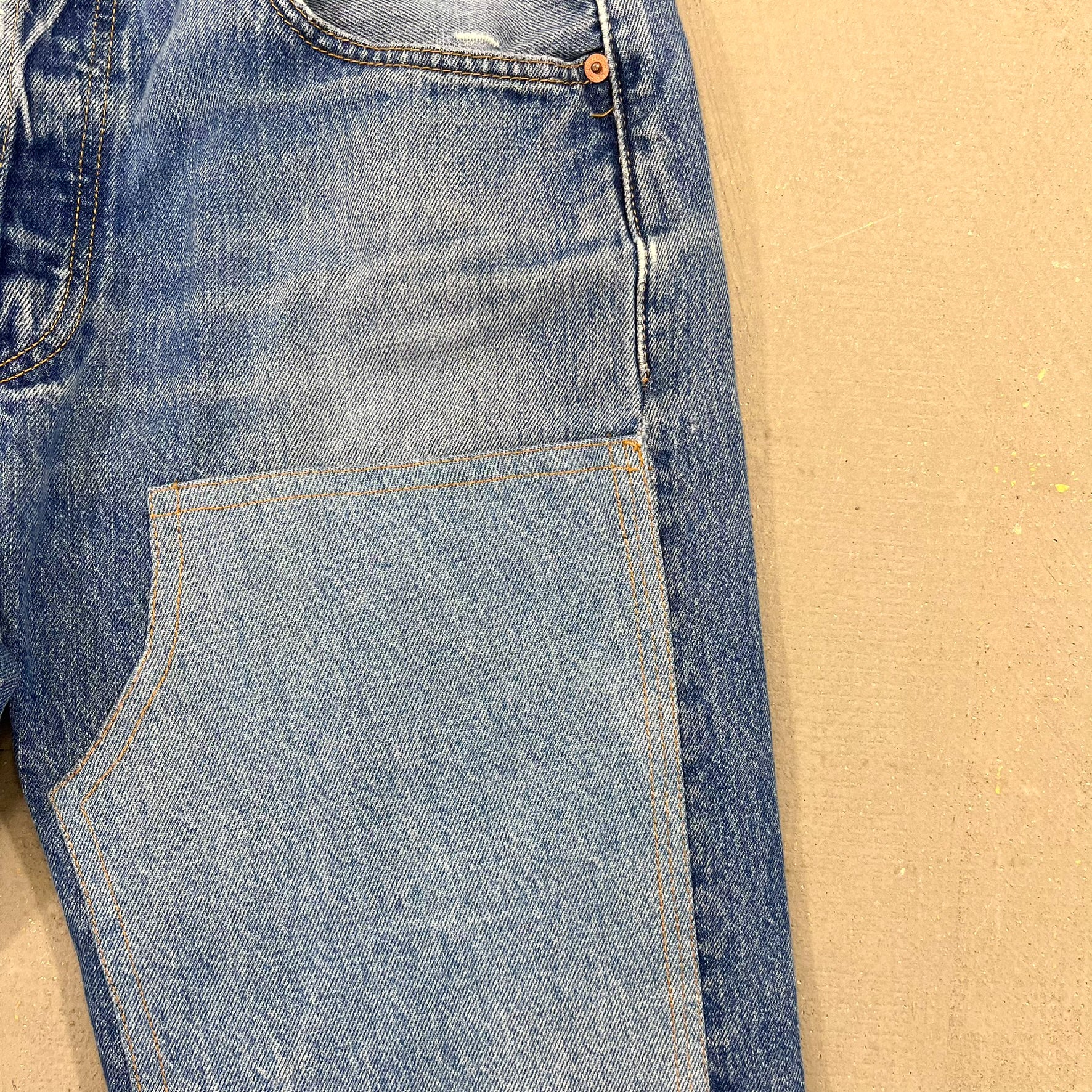 F- HOM Double Knees Levi's 501 Reworked Custom Jeans