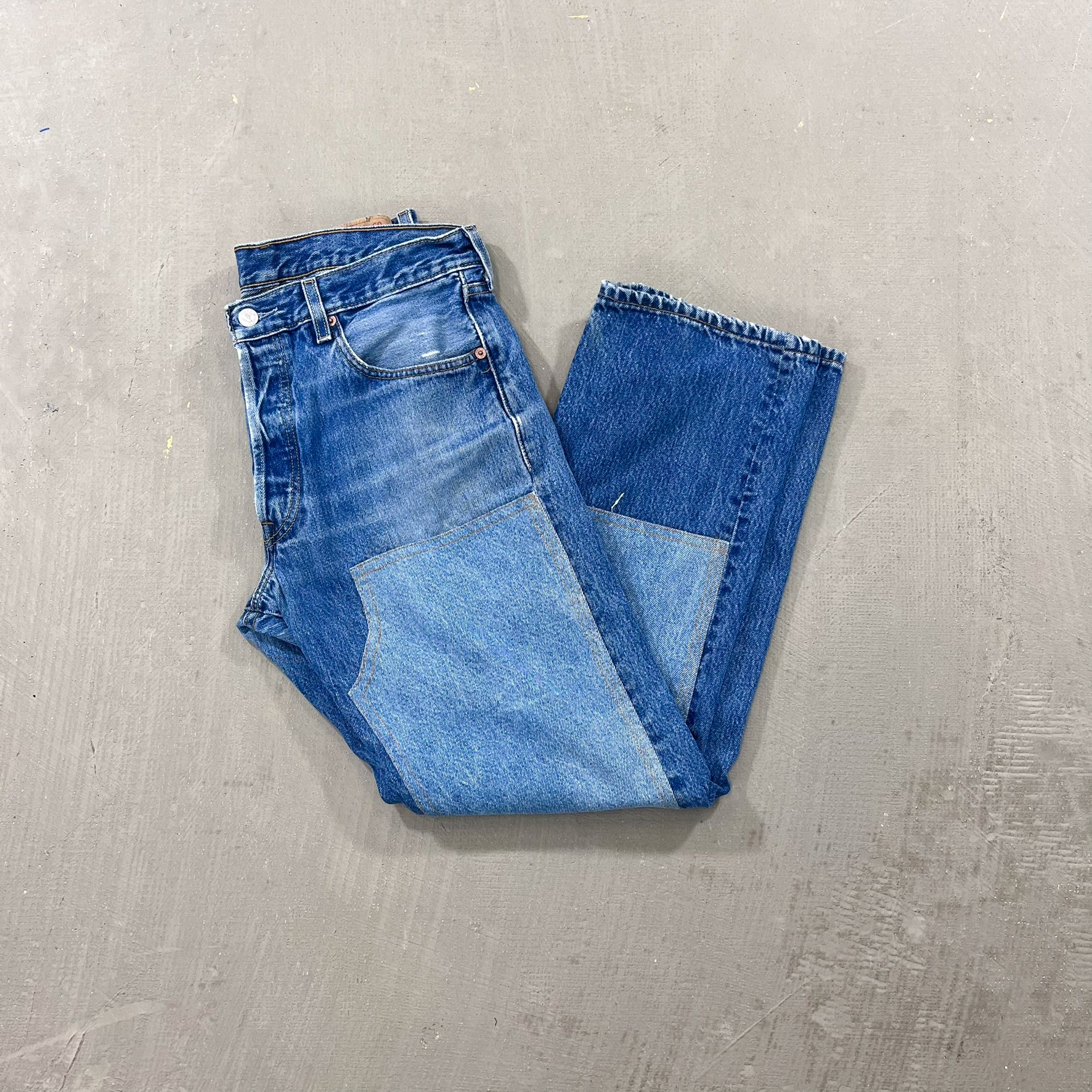 F- HOM Double Knees Levi's 501 Reworked Custom Jeans