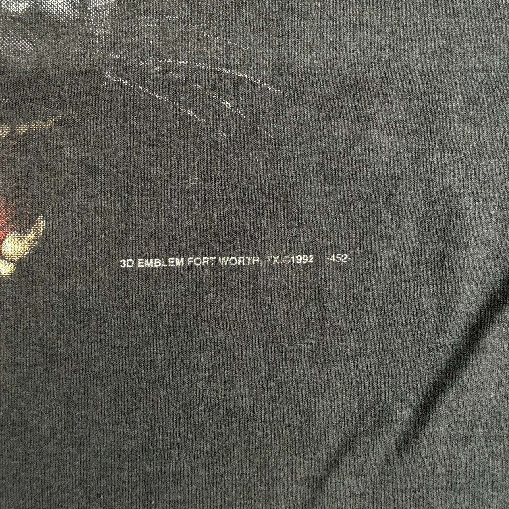 J- Vintage '92 Harley Davidson 3D Emblem Wolf Graphic Made In USA Single Stitch Tee - XL