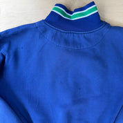 Vintage Vancouver Canucks NHL Blue Embroidered Text Zip Up Sweatshirt Track Jacket - L