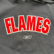 Vintage Calgary Flames NHL Reebok Embroidered Text Hoodie - XL