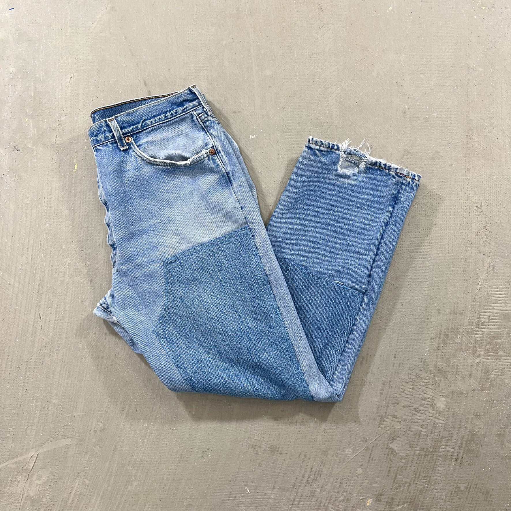 F- HOM Double Knees Levi's 501 Reworked Custom Jeans