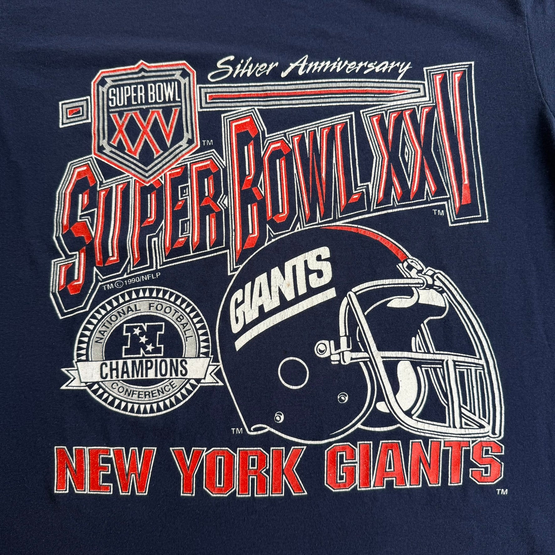 J- Vintage '90 New York Giants NFL NFC Champs Made In USA Single Stitch Tee - L