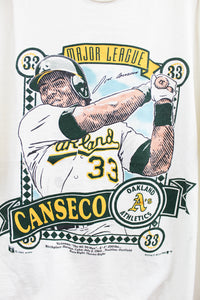 Z- Vintage 1989 Oakland Ace Canseco MLB Nutmeg Single Stitch Tee