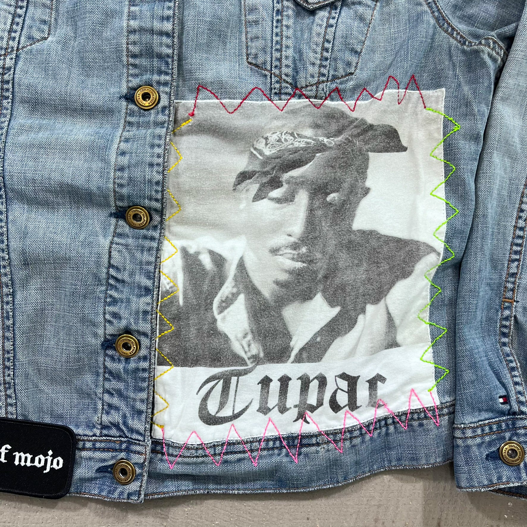 F- HOM Tupac Tommy Hilfiger Reworked Custom Denim Jackets