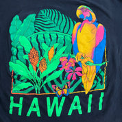 J- Vintage '90 Hawaii Parrot Text & Graphic Single Stitch Tee - 3XL