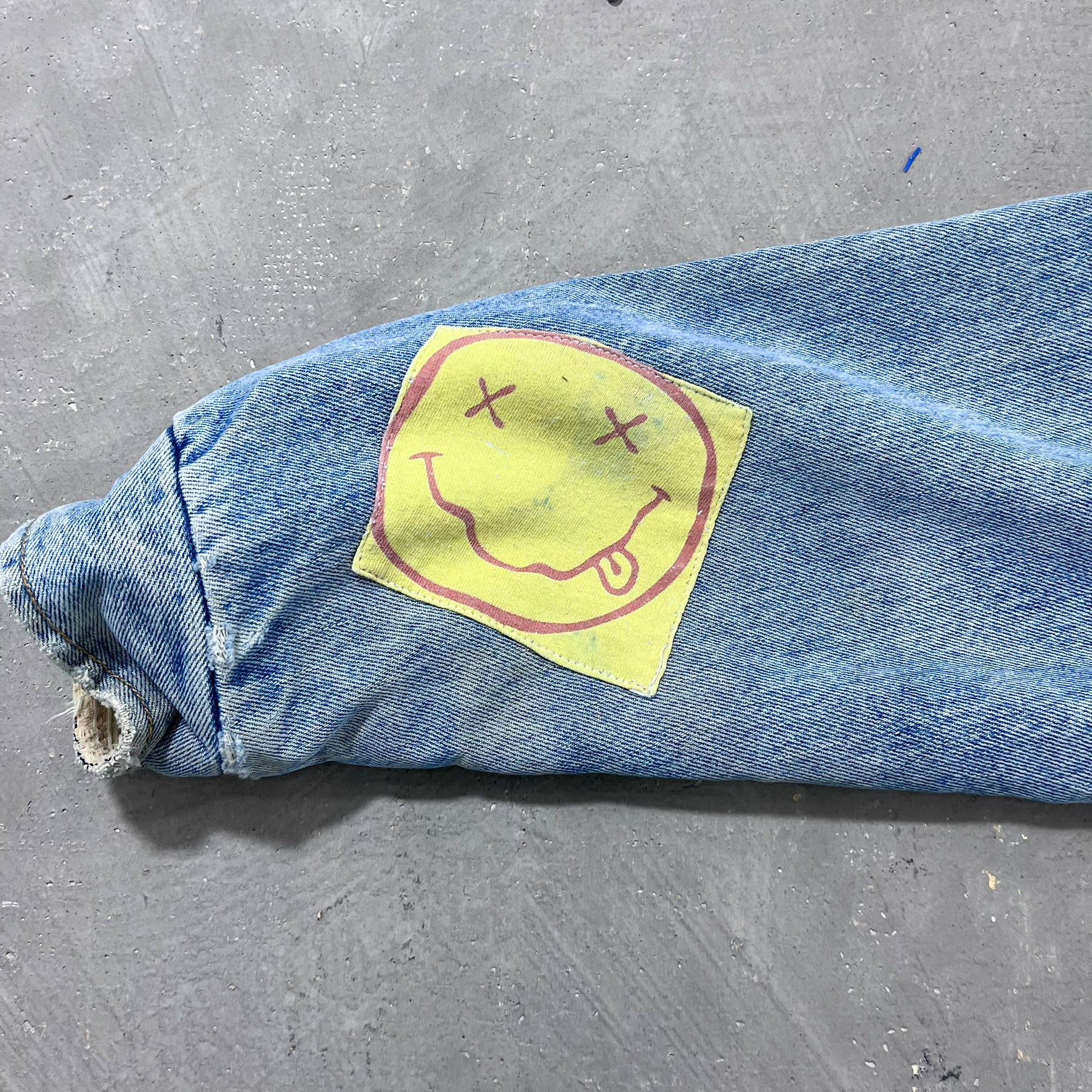 F- HOM Nirvana/Pink Floyd Corduroy Collar Reworked Custom Denim Jackets
