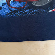 J- Vintage New England Patriots NFL Graphic Helmet & Logo Cropped Crewneck - L