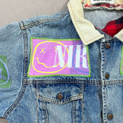 F- HOM Nirvana/Pink Floyd Corduroy Collar Reworked Custom Denim Jackets