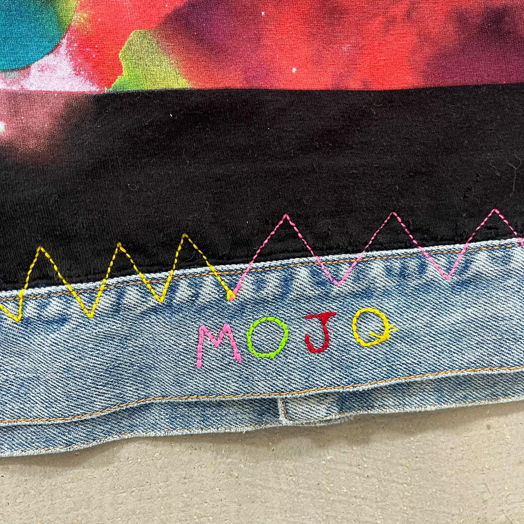 F- HOM Nirvana/Pink Floyd Corduroy Collar Reworked Custom Denim Jackets