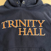 J- Vintage Champion Reverse Weave Trinity Hall College Text Hoodie - M