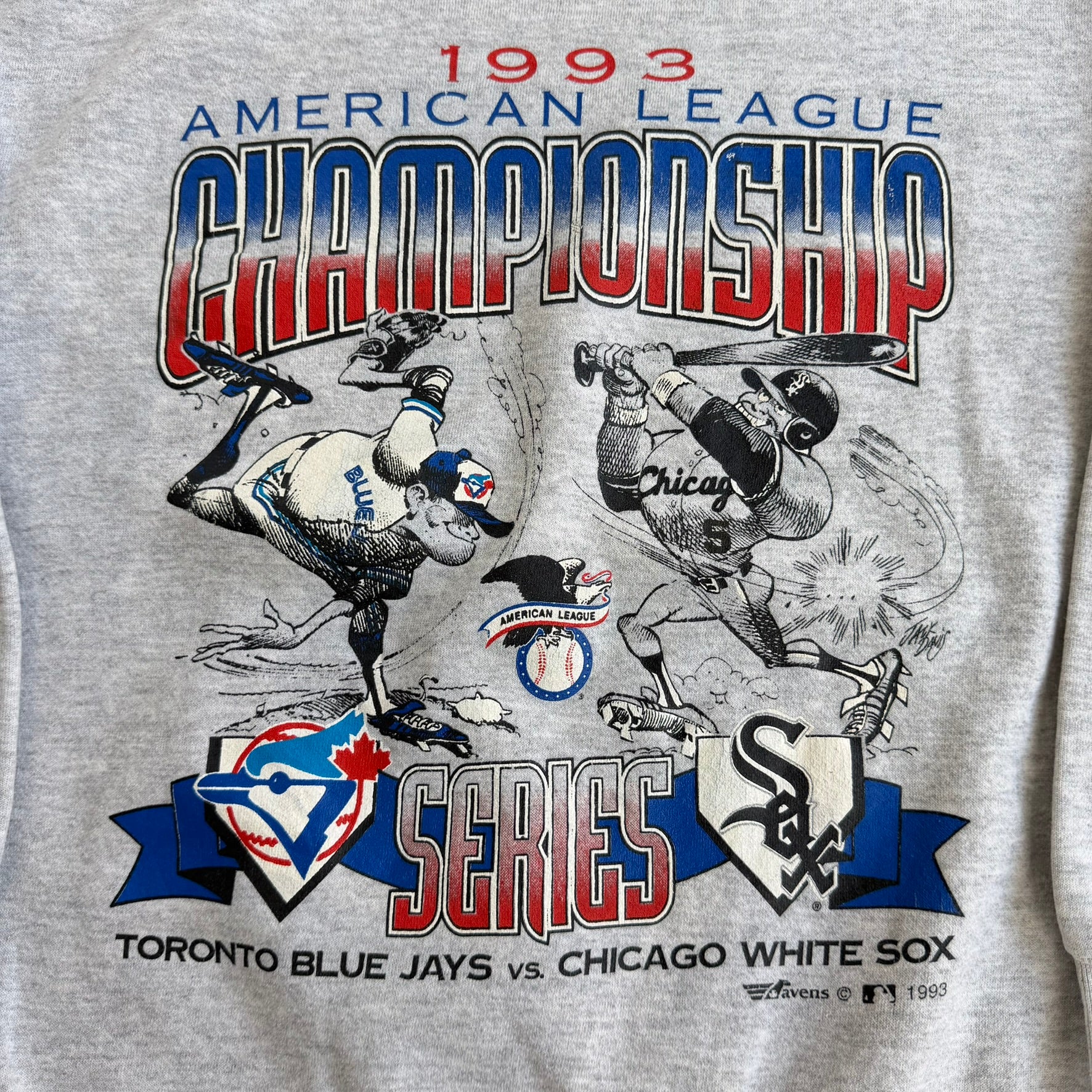 J- Vintage '93 MLB American League Championship Toronto Blue Jays vs Chicago White Sox Crewneck - XL