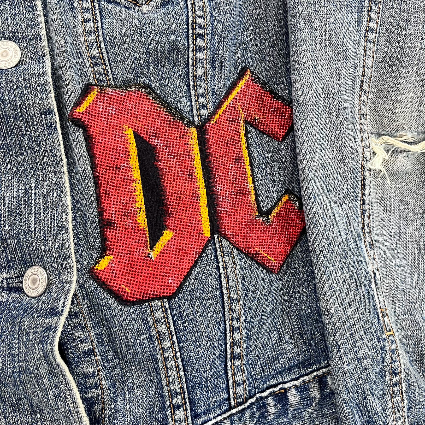 F- HOM AC/DC GAP Reworked Custom Denim Jackets