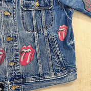 F- HOM Rolling Stones & Kiss Reworked Custom Denim Jackets