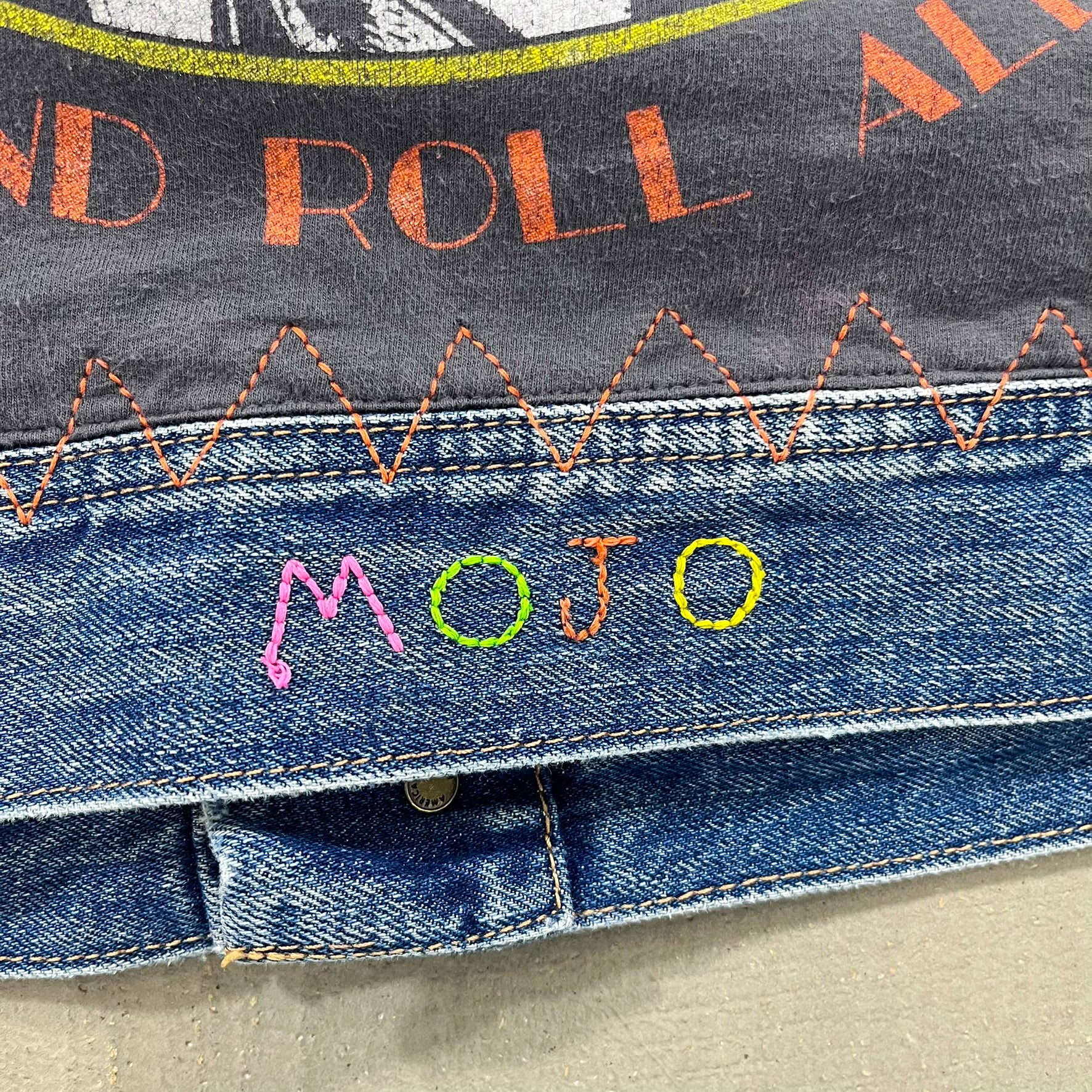 F- HOM Rolling Stones & Kiss Reworked Custom Denim Jackets