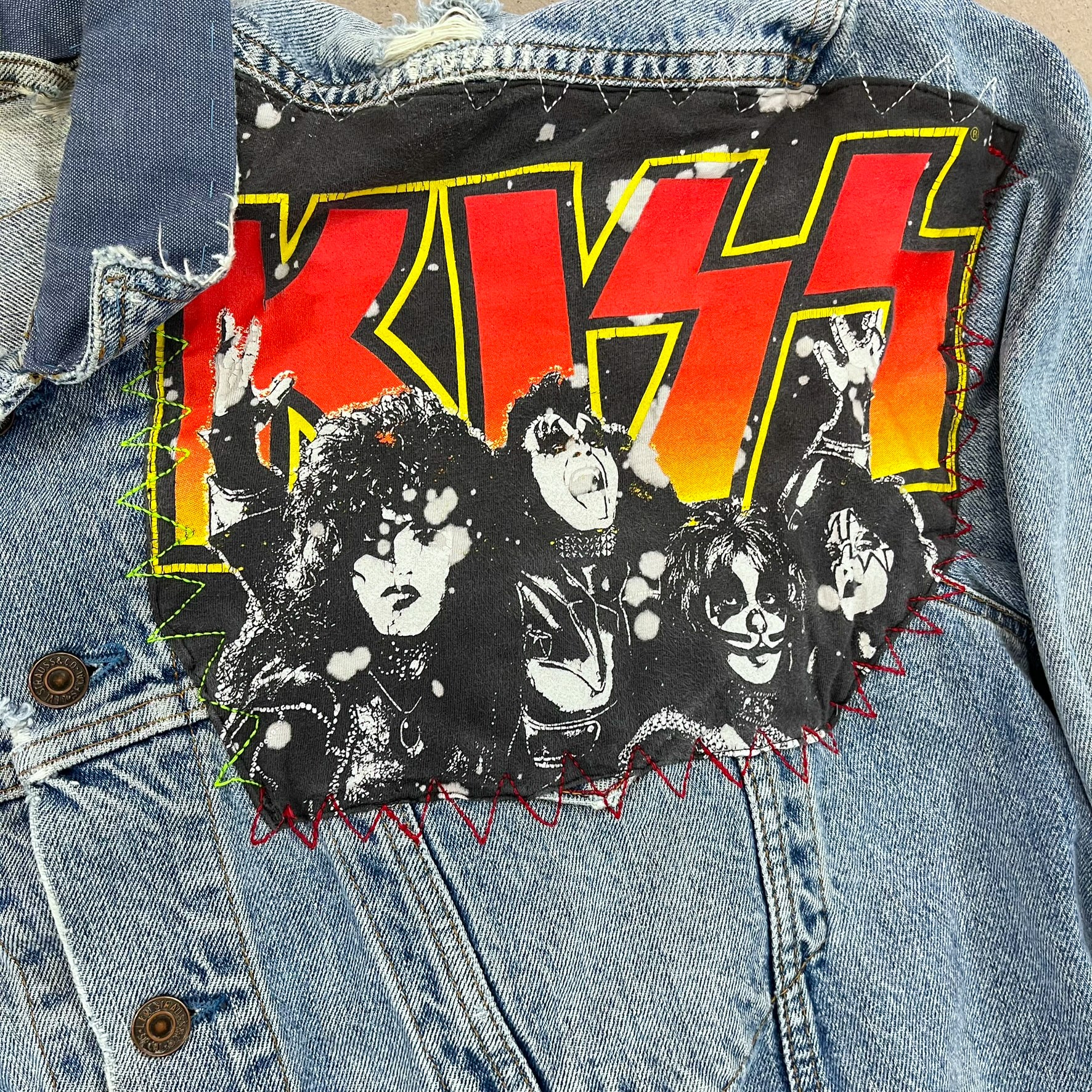 F- HOM Kiss Gene Simmons Reworked Custom Denim Jackets