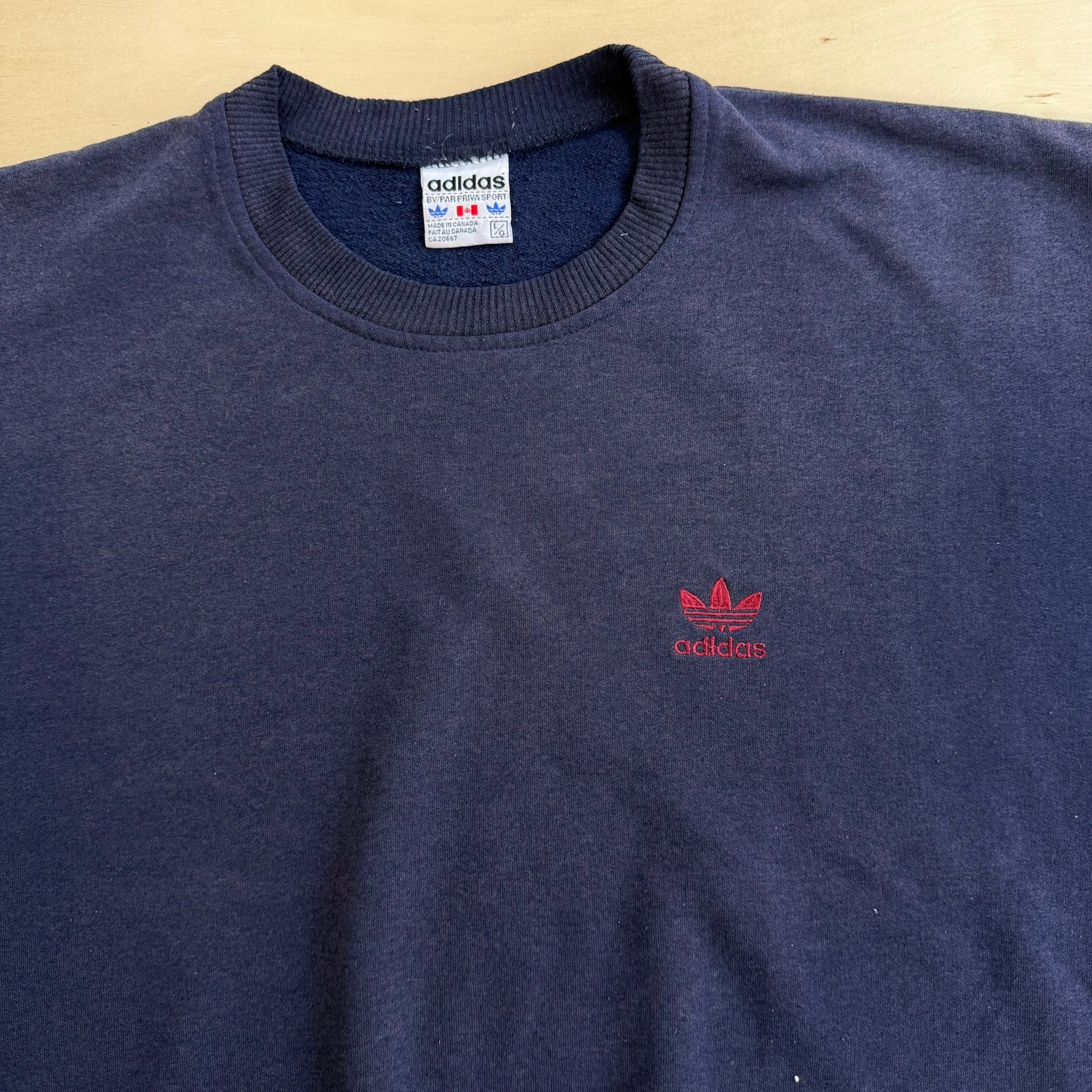 J- Vintage 90s Adidas Embroidered Logo Crewneck - L