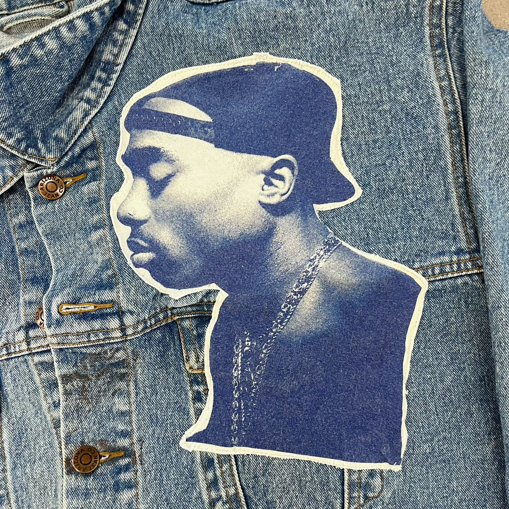 F- HOM Tupac Trust Nobody Reworked Custom Denim Jackets