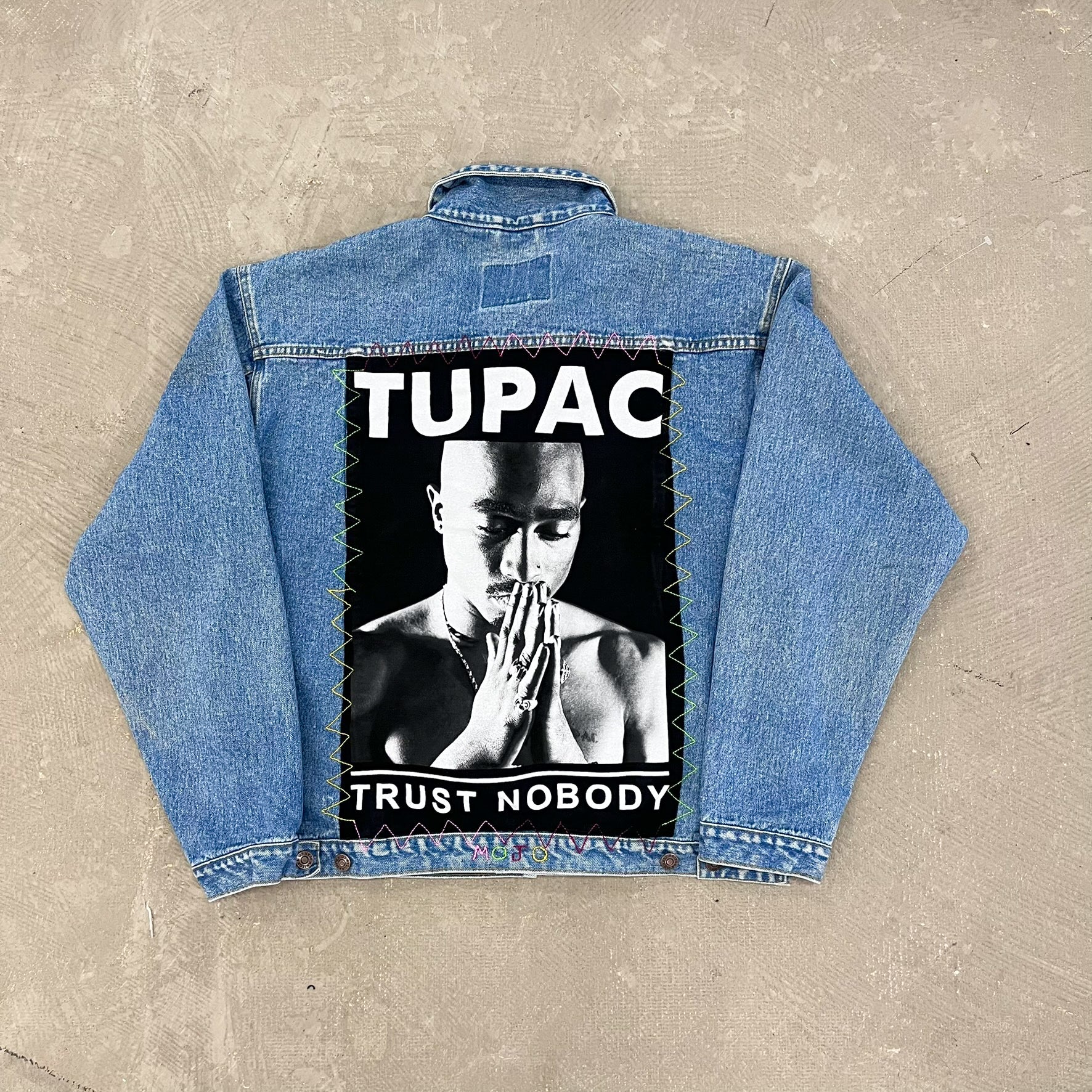 F- HOM Tupac Trust Nobody Reworked Custom Denim Jackets