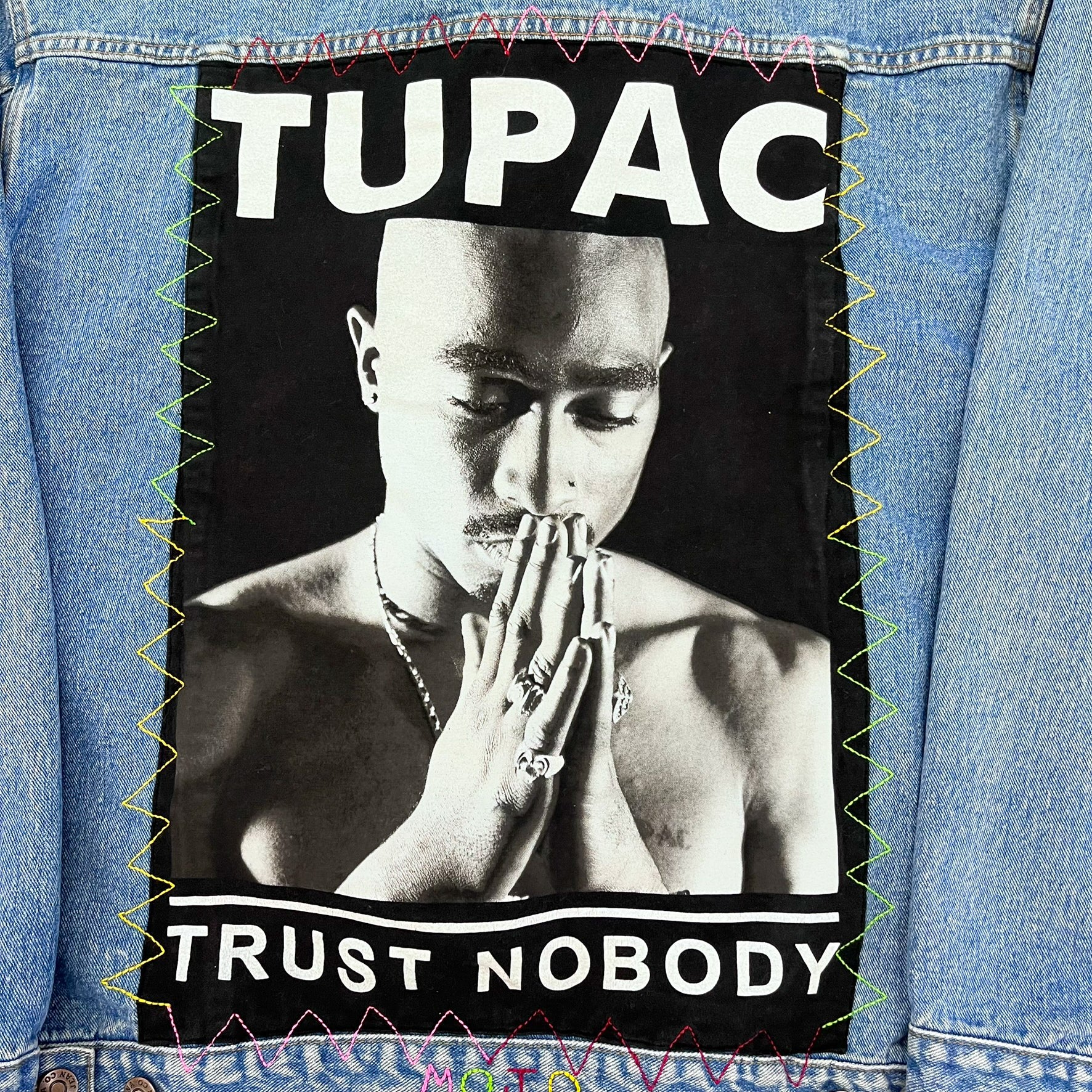 F- HOM Tupac Trust Nobody Reworked Custom Denim Jackets
