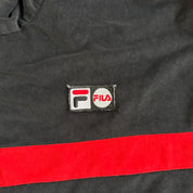 J- Vintage Fila Embroidered Graphic & Text Velour Track Jacket - L