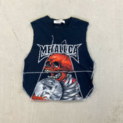 F- HOM Metallica Madly In Anger Reworked Dbl Stitch Crop Top
