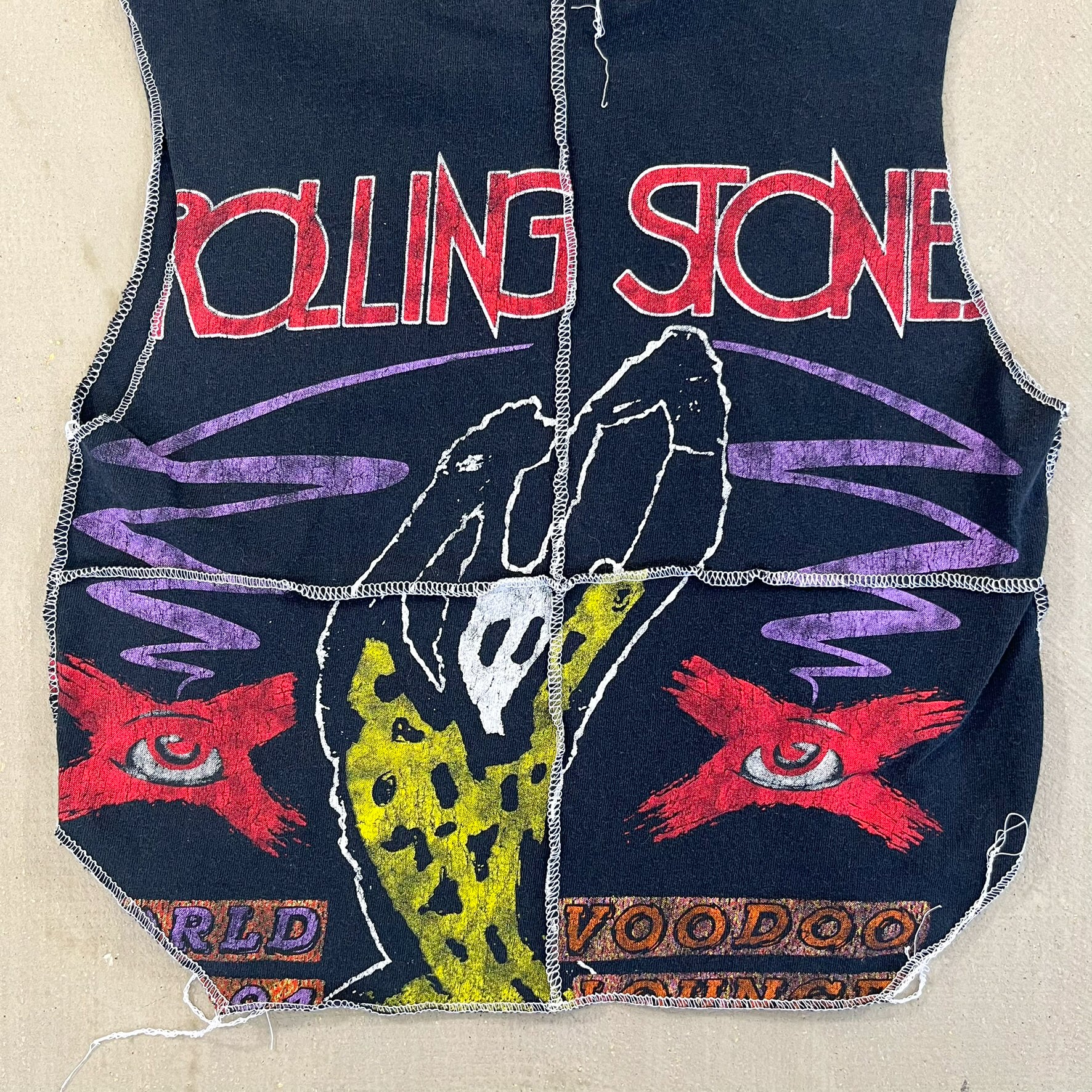 F- HOM Rolling Stones Logo Reworked Dbl Stitch Crop Top