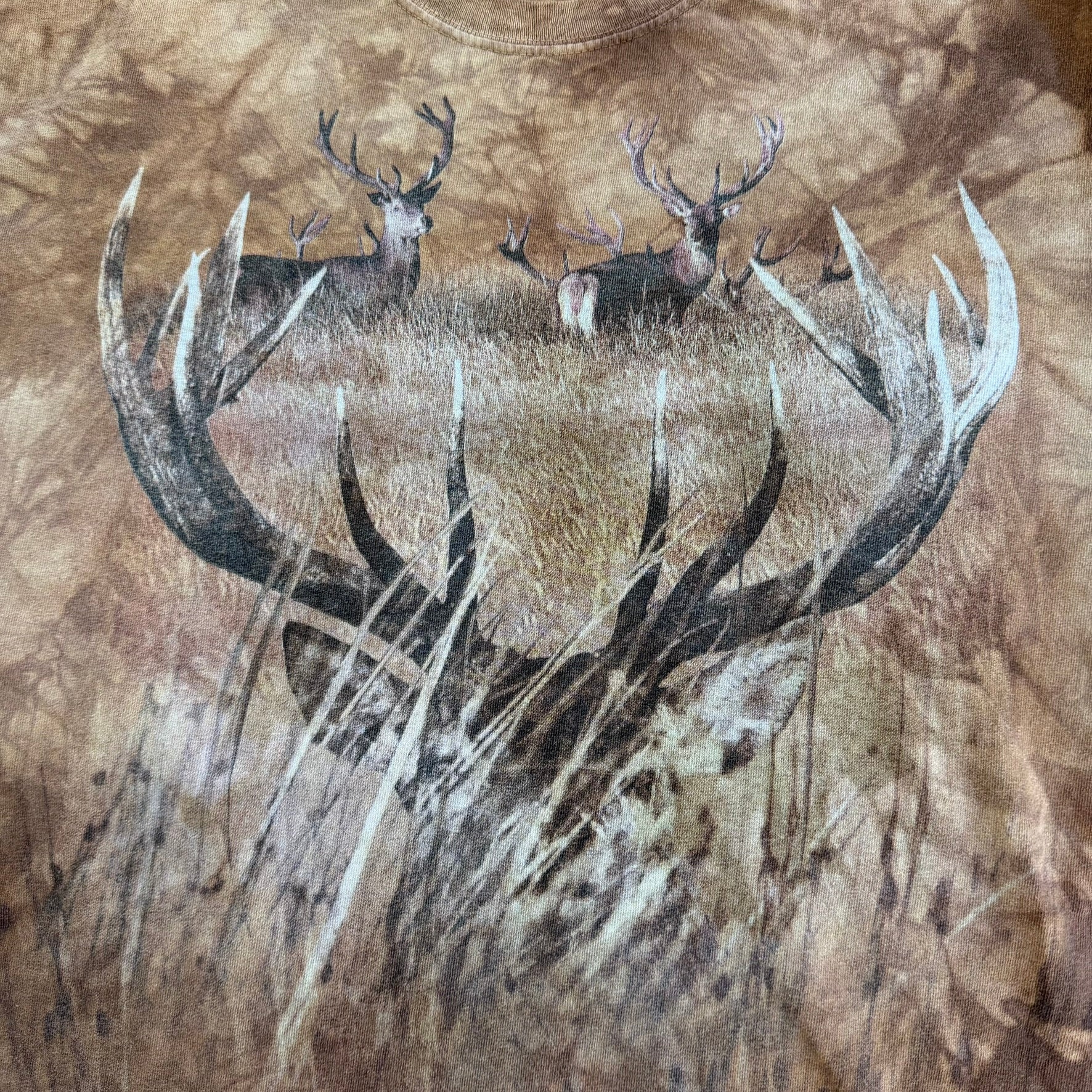 J- Vintage '04 The Mountain Deers Graphic Orange Acid Wash Tee - L