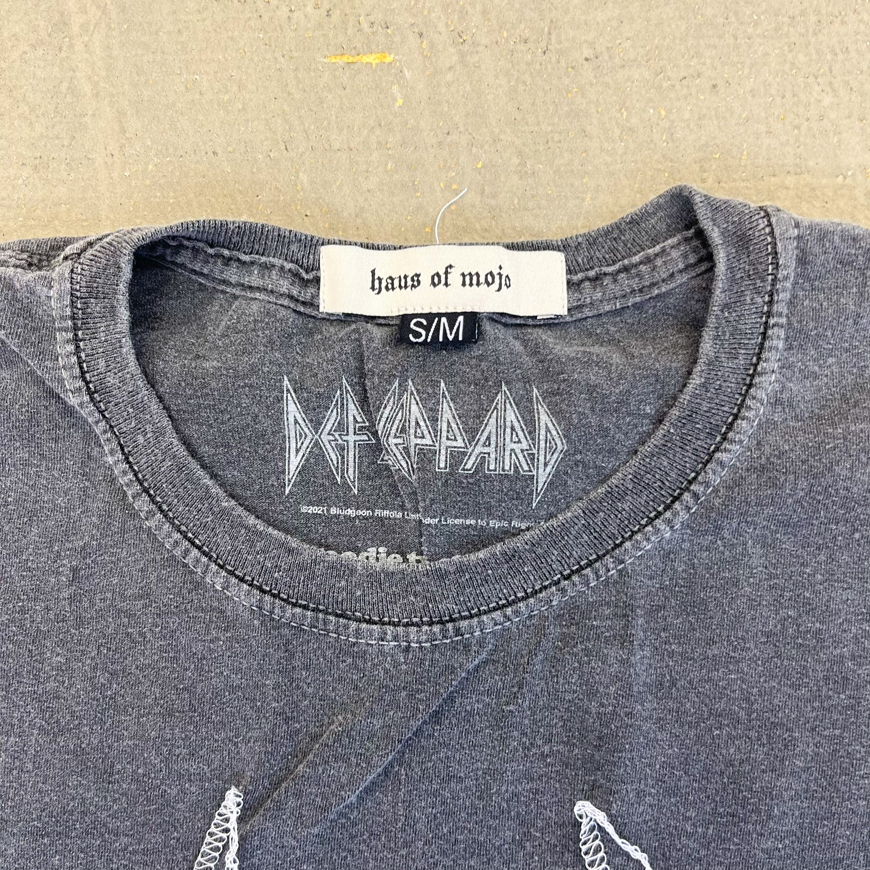 F- HOM Def Leppard Reworked Dbl Stitch Crop Top