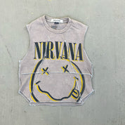 F- HOM Nirvana Smiley Face Reworked Dbl Stitch Tee