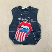 F- HOM Rolling Stones US Logo Reworked Dbl Stitch Crop Top