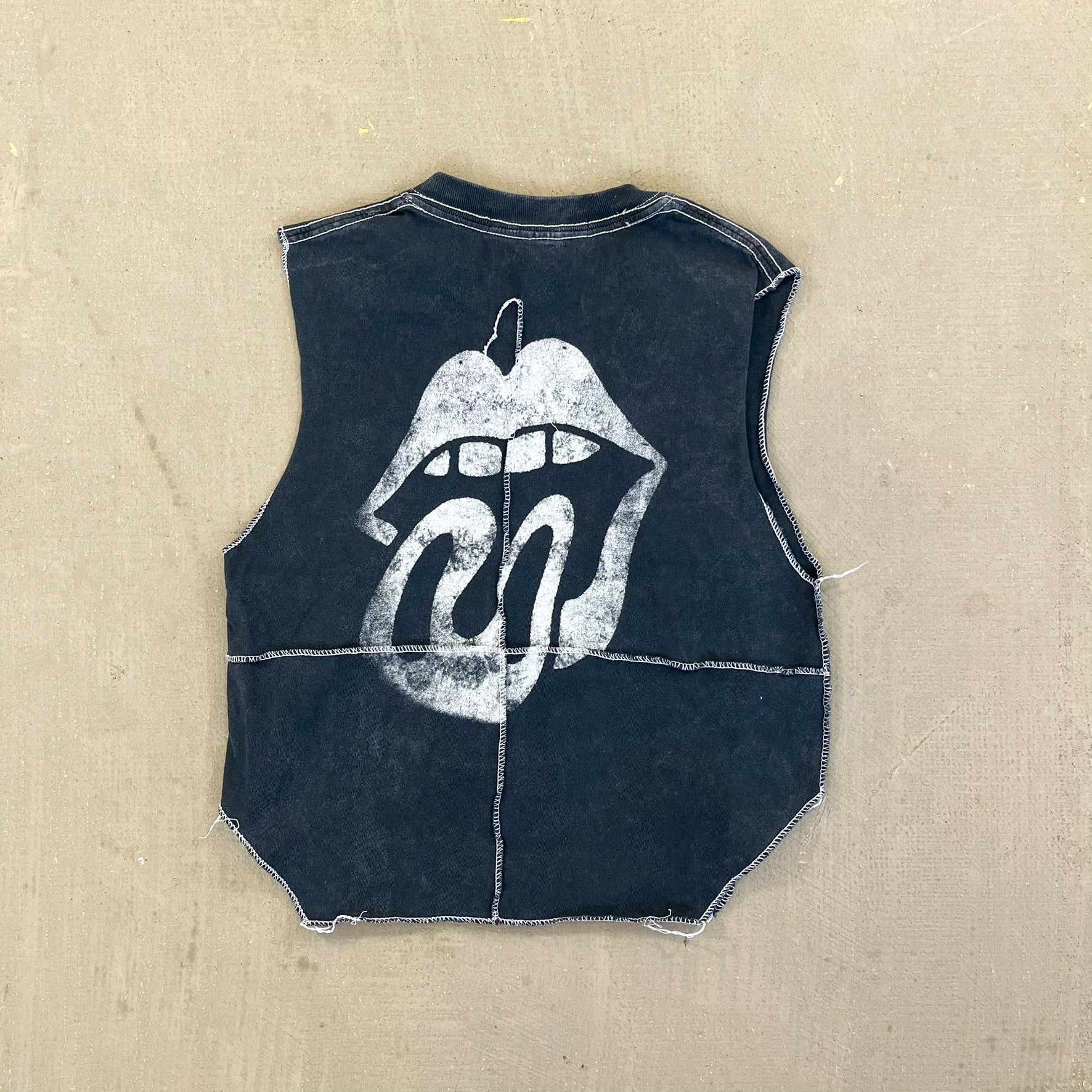 F- HOM Rolling Stones US Logo Reworked Dbl Stitch Crop Top
