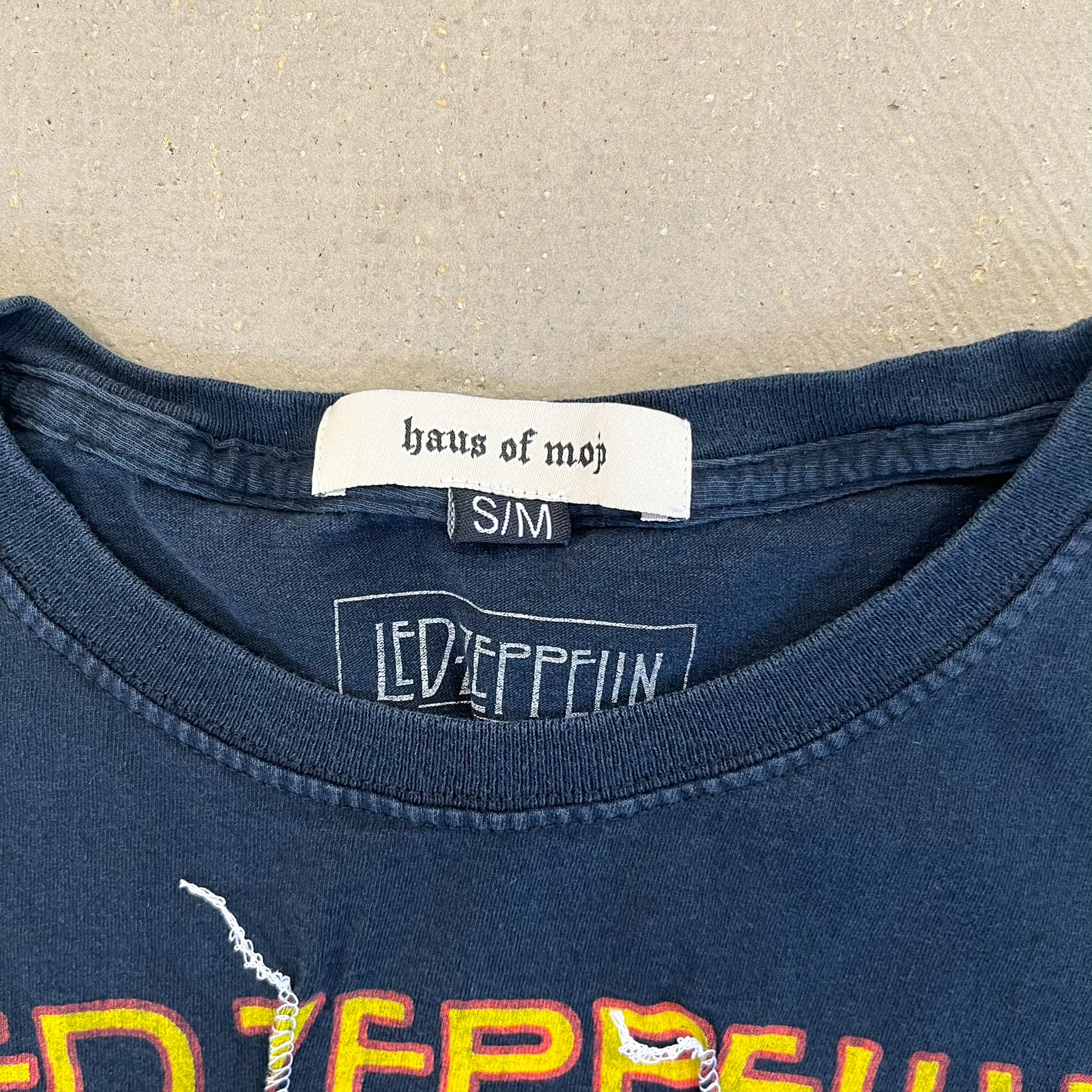 F- HOM Led Zeppelin Reworked Dbl Stitch Crop Top