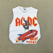 F- HOM AC/DC Heat Seeker Reworked Dbl Stitch Crop Top