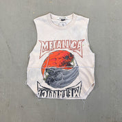 F- HOM Metallica Text & Logo Reworked Dbl Stitch Crop Top