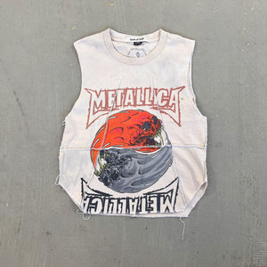 F- HOM Metallica Text & Logo Reworked Dbl Stitch Crop Top