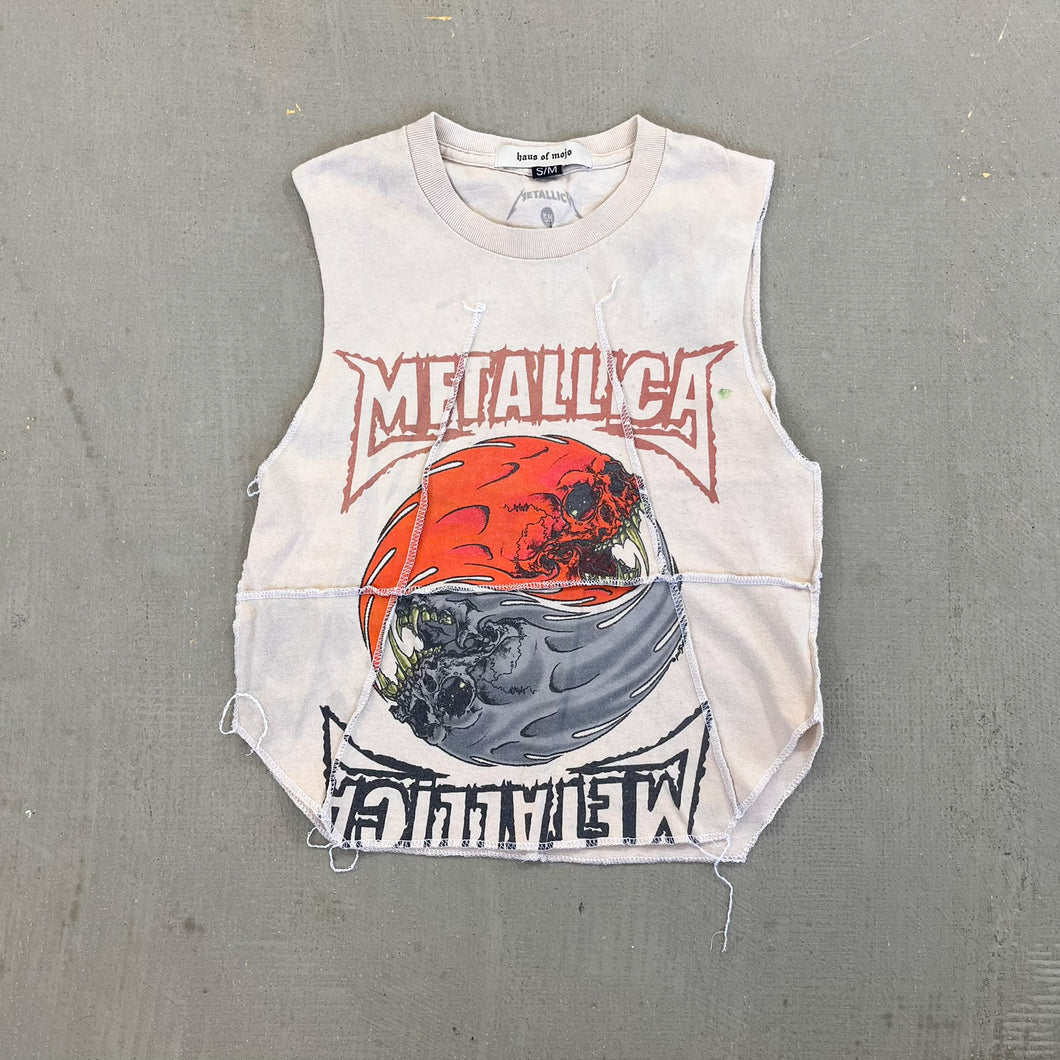F- HOM Metallica Text & Logo Reworked Dbl Stitch Crop Top