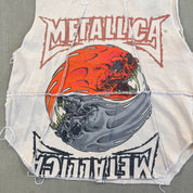F- HOM Metallica Text & Logo Reworked Dbl Stitch Crop Top