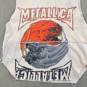 F- HOM Metallica Text & Logo Reworked Dbl Stitch Crop Top