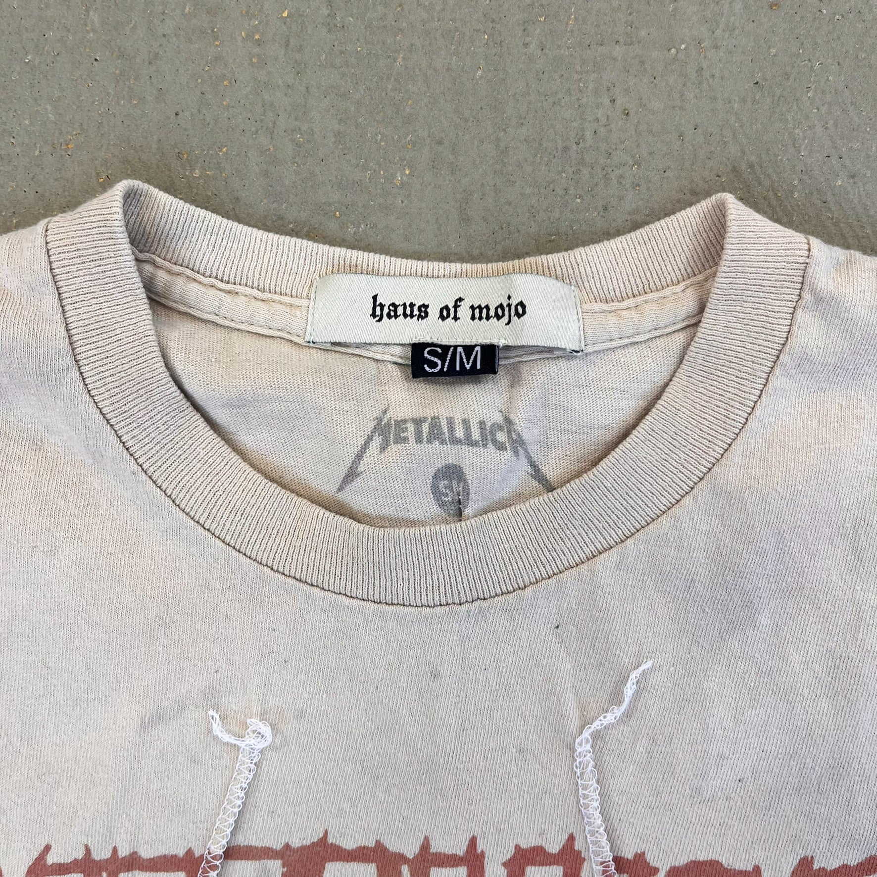F- HOM Metallica Text & Logo Reworked Dbl Stitch Crop Top