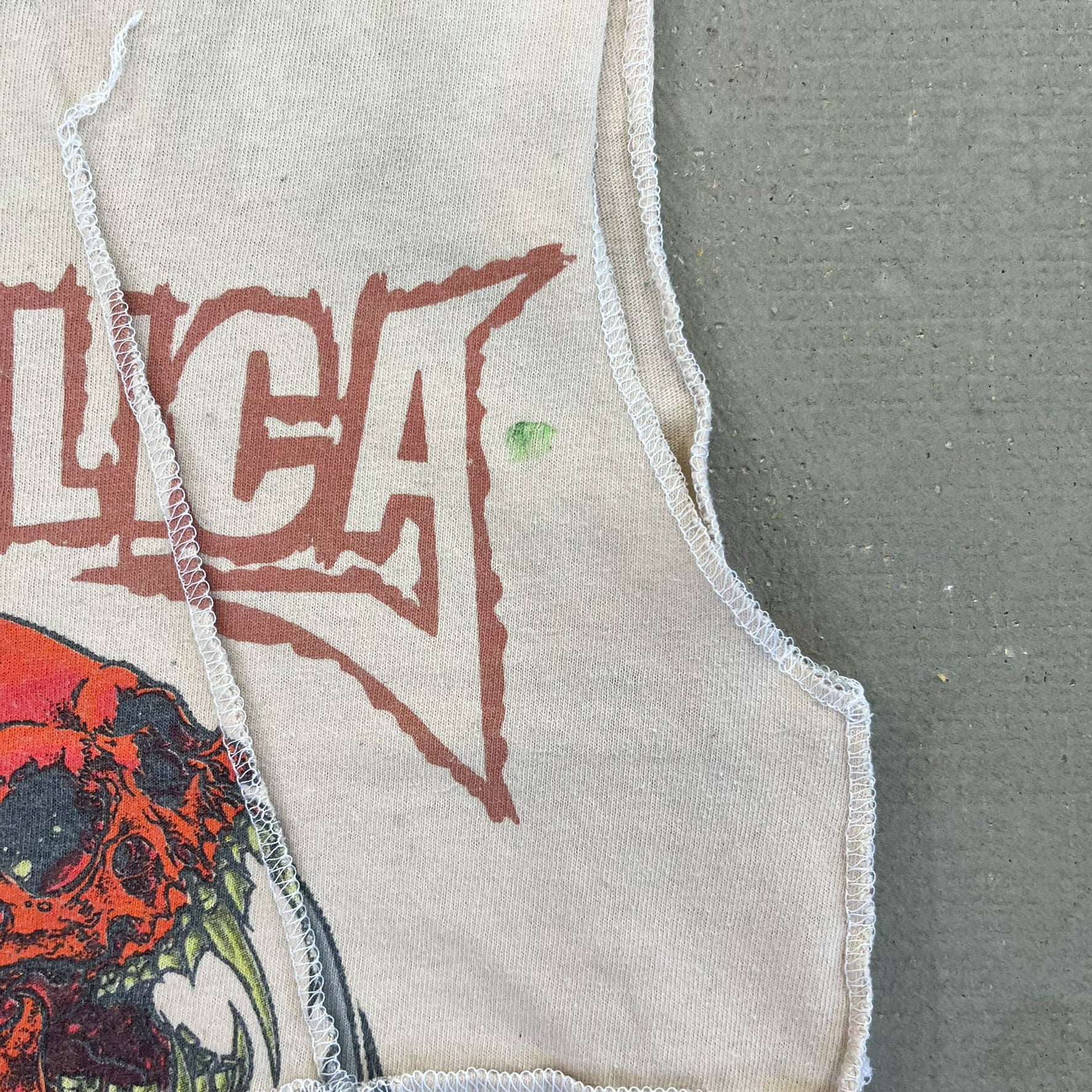 F- HOM Metallica Text & Logo Reworked Dbl Stitch Crop Top