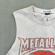 F- HOM Metallica Text & Logo Reworked Dbl Stitch Crop Top