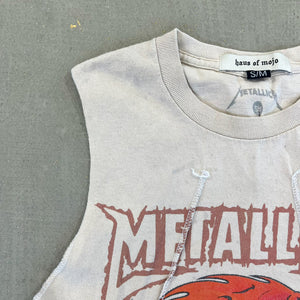 F- HOM Metallica Text & Logo Reworked Dbl Stitch Crop Top