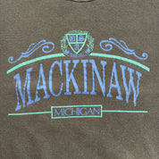J- Vintage Mackinaw Michigan USA Graphic Text Made In USA Crewneck - L