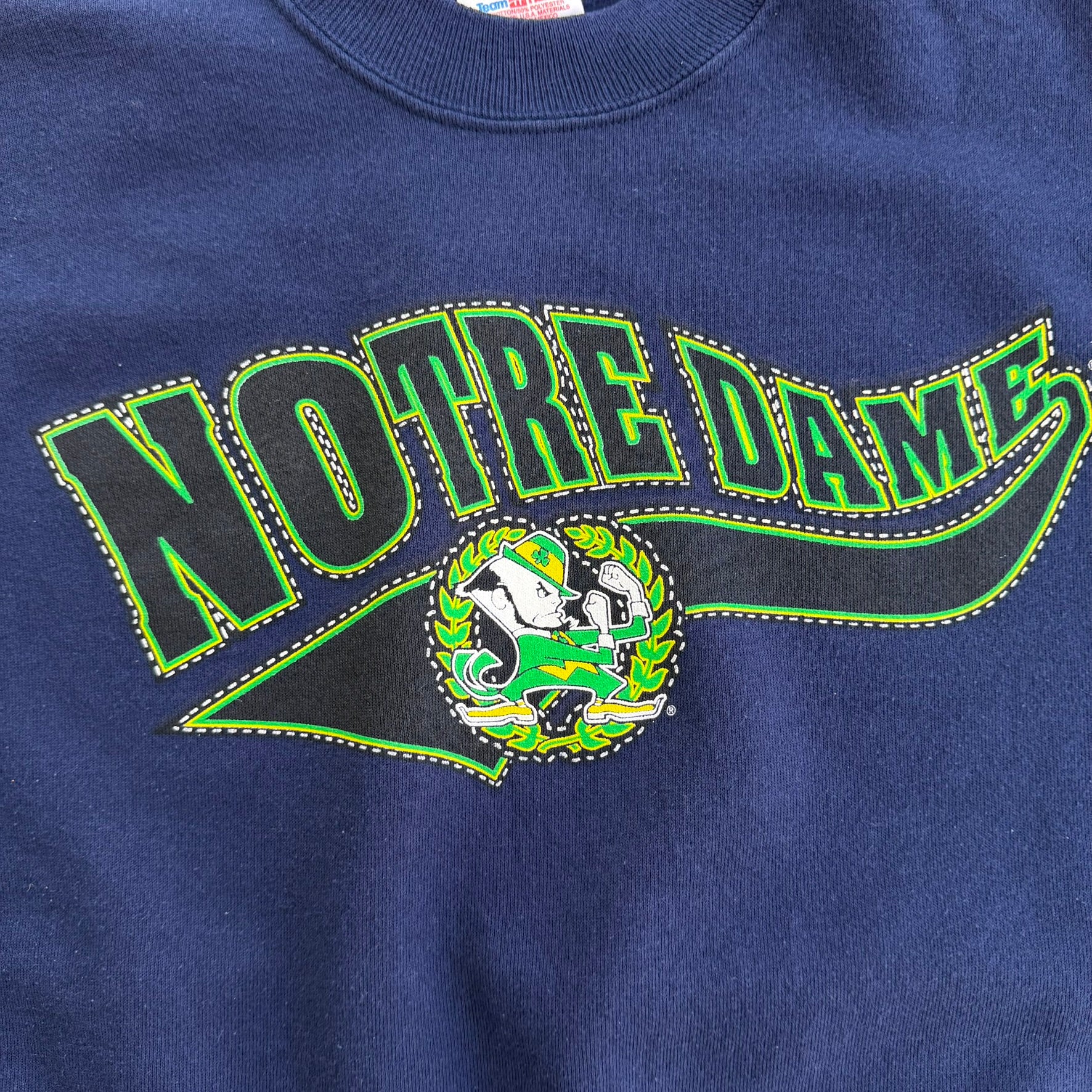 J- Vintage University Of Notre Dame Fighting Irish Graphic Crewneck - XL