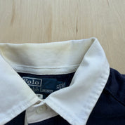 J- Vintage Polo Ralph Lauren Navy Rugby Shirt - XL